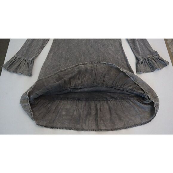 Anthropologie RAGA Women's Sz S Black Embroidered Ruffled Hem & Cuffs Dress - Picture 12 of 14